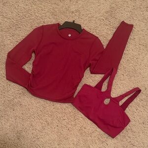 EUC Lululemon All It Takes Nulu Bra and Long-Sleeve Shirt Top SET (2 piece) Sz 4